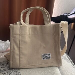 Beige Canvas Tote Bag